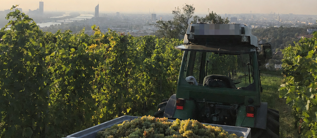 Traktor im Weingarten